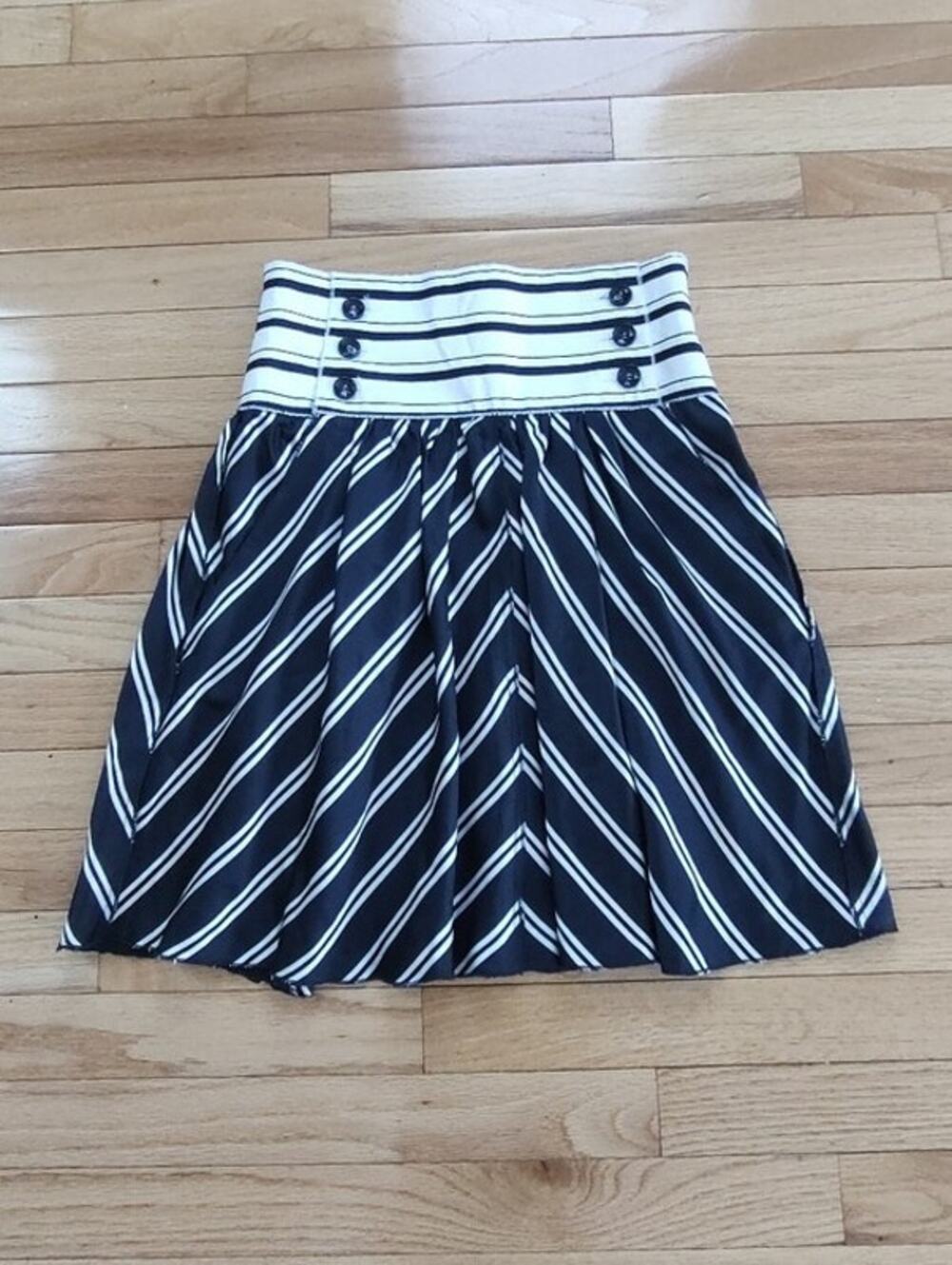 Dolce & Gabbana silk striped high waisted skirt NWT IT 40 26 COA